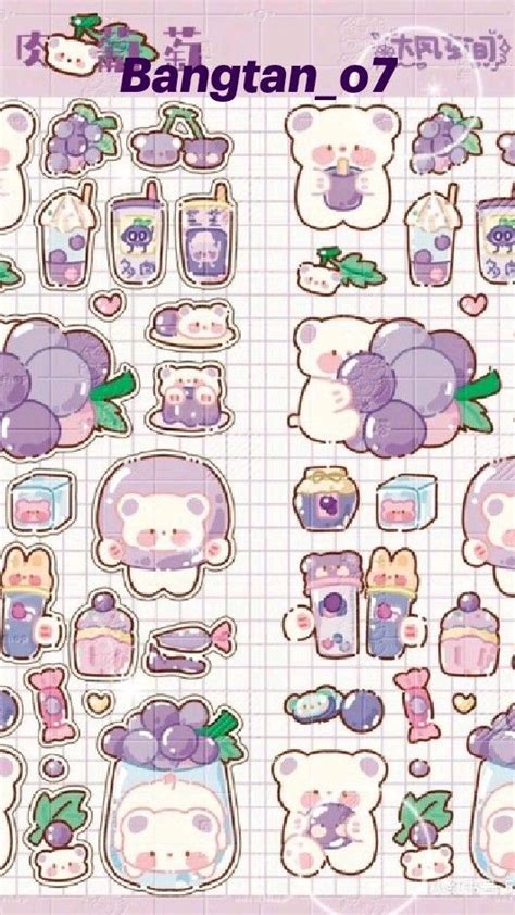 printable purple kawaii | Kawaii stickers, Purple, Kawaii