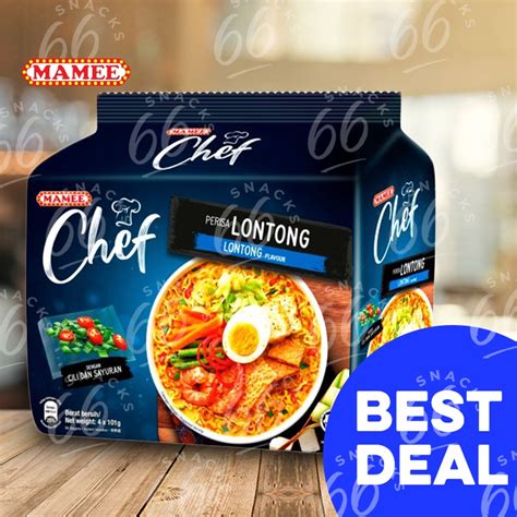 Mamee Chef Lontong Instant Noodle 4 X 101g Maggi Segera Pedas Giler