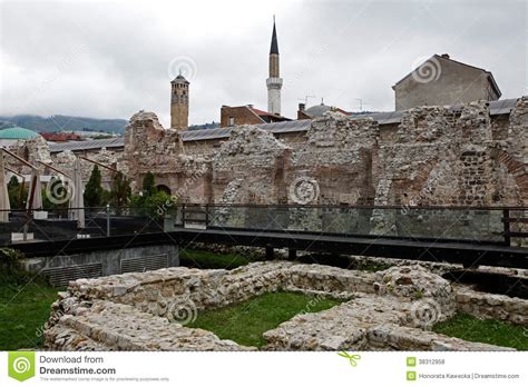 Historical Taslihan Ruins Sarajevo Bosnia And Herze Stock Photo