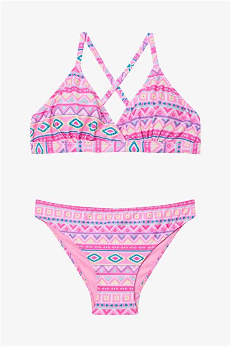 Genç Kız Texas Etnik Desen Üçgen Bikini Takımı PL XE F IY MIX Çok Renkli Penti