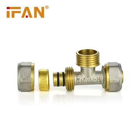 Ifan Pex Plumbing Fitting Hot Sale Pex Compression Brass Male Tee