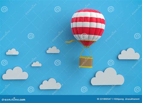 Hot Air Balloon With Cloud On Blue Sky Stock Illustration Illustration Of Festival Cloud