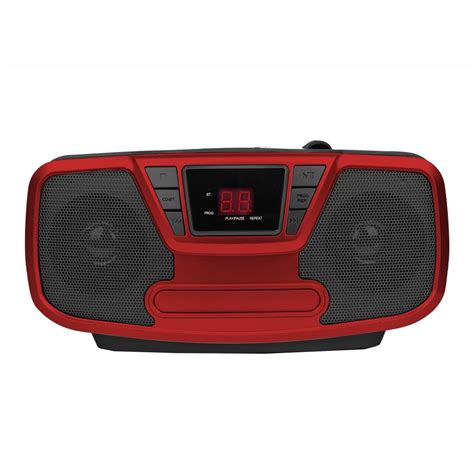 Riptunes Bluetooth Portable Cd Boombox With Amfm Radio Red