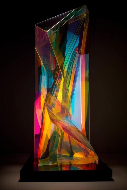 Premium Ai Image A Glass Vase With Colorful Glass In It