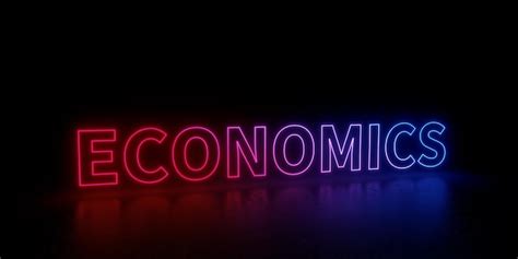 Premium Photo Economics Word Text 3d Rendered Outline Neon Style