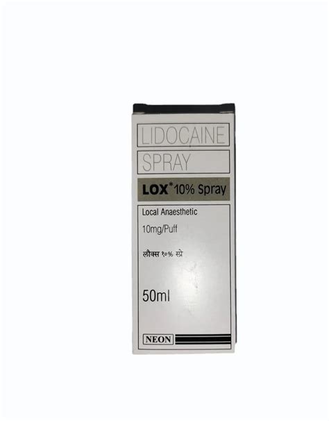 Lox Spray 10 Lidocaine 10 Spray 50ml At Rs 590 Bottle In Mumbai ID