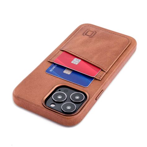 Dockem Genuine Leather Card Case For IPhone 13 Pro Max With Built In