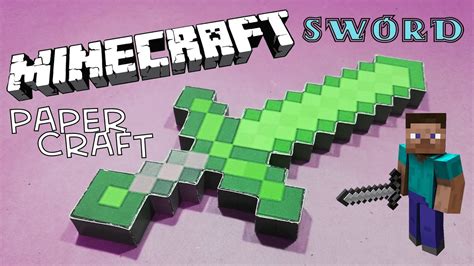 Tutorial Minecraft Diamond Sword Diy How To Make A Minecraft Diamond Sword Papercraft