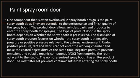 Ppt Main Components Of Paint Booth Design Powerpoint Presentation