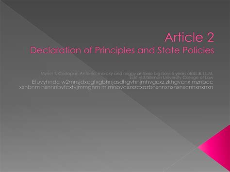 Ppt Article 2 Declaration Of Principles And State Policies Powerpoint