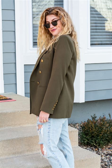 Olive Green Blazer Leopard Turtleneck And Sneakers Lsr