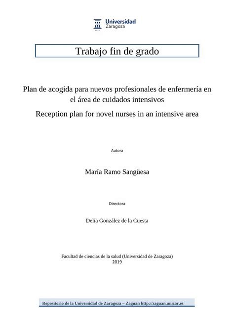 PDF Trabajo Fin De Grado COnnecting REpositoriesPlan De Acogida