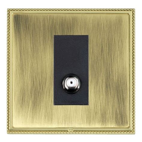 Hamilton Linea Perlina Cfx Polished Brass Frameantique Brass Plate 1 Gang Non Isolated