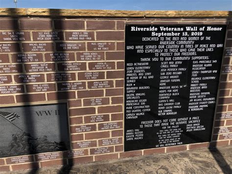 Riverside Veterans Wall Of Honor