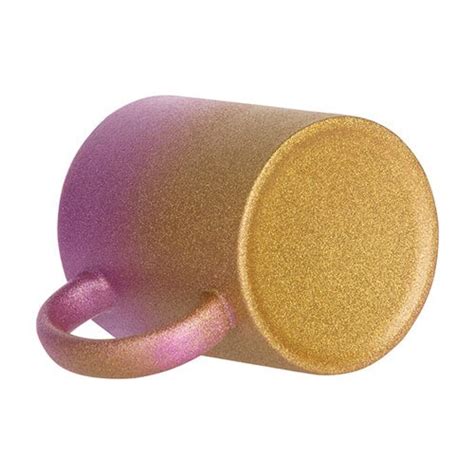 Taza Glitter Degrade Rosado Dorado Sublimacion PromoVentas