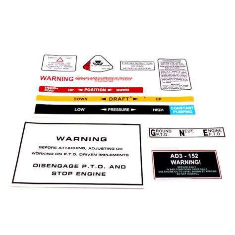 Queensland Tractor Spares And Tractor Parts Massey Ferguson Decal Kit 100 Series Warning