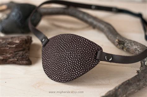 New Brown Leather Eye Patch Eyepatch Adjustable Eye Patch Etsy