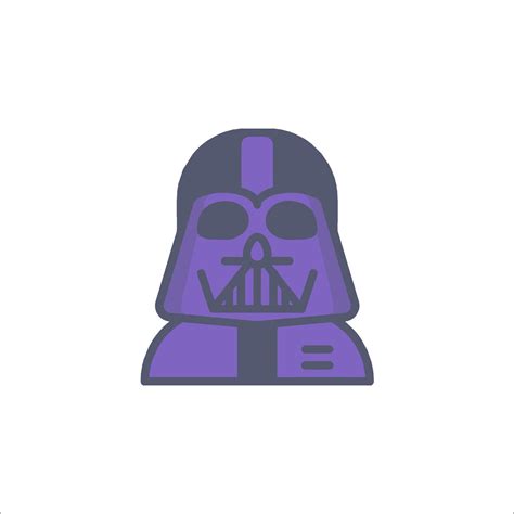 Darth Vader Icon In Purple On White Background 52856755 Vector Art At