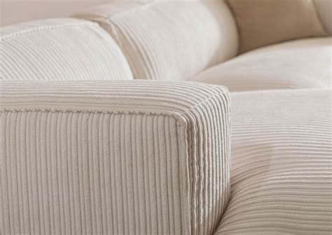 Ecksofa Mit Cord Bezug In Beige Massivmoebel