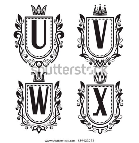 Royal Coat Arms Set Medieval Style Stock Vector Royalty Free 639433276 Shutterstock