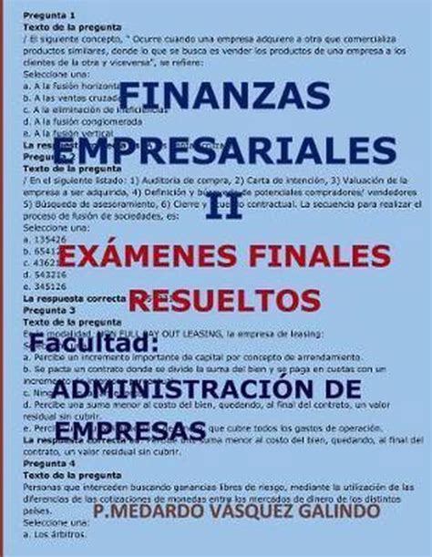 Finanzas Empresariales II Ex Menes Finales Resueltos P Medardo Vasquez