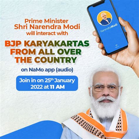 Pm Shri Narendra Modi Will Interact With Bjp Karyakartas On Namo App At