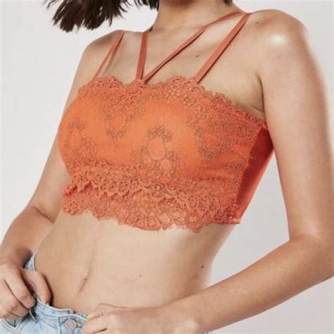 Missguided Orange Lace Bralet With Zip Detail 🍊 Size Depop