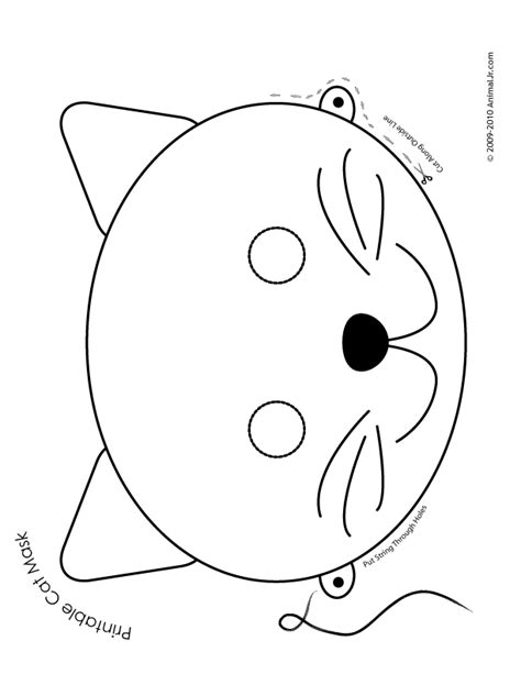 Cat Mask Coloring Page Woo Jr Kids Activities