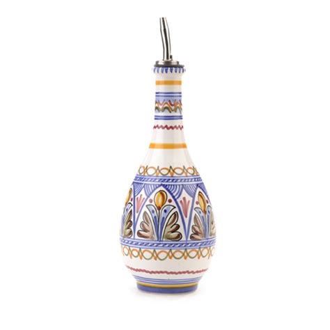 Oil Bottle with Metal Pour Spout, Multicolor