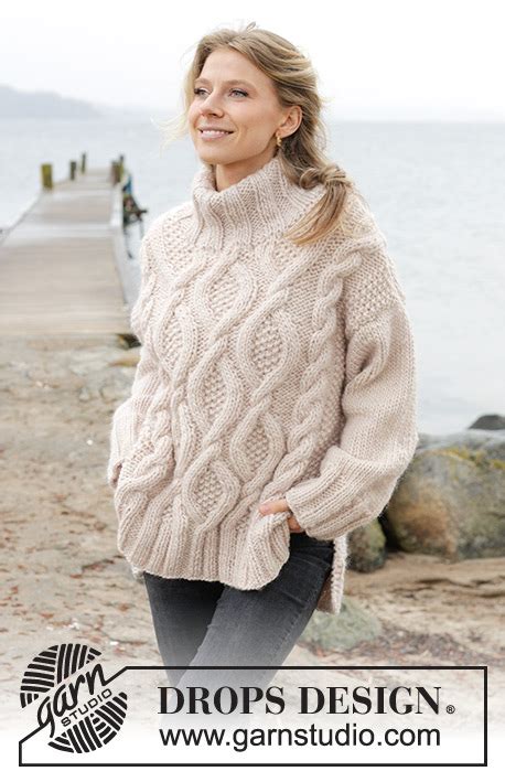 Cable Beach Sweater DROPS 243 23 Free Knitting Patterns By DROPS Design