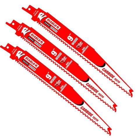 Diablo 9 In 57 Tpi Demo Demon Carbide Reciprocating Saw Blades For