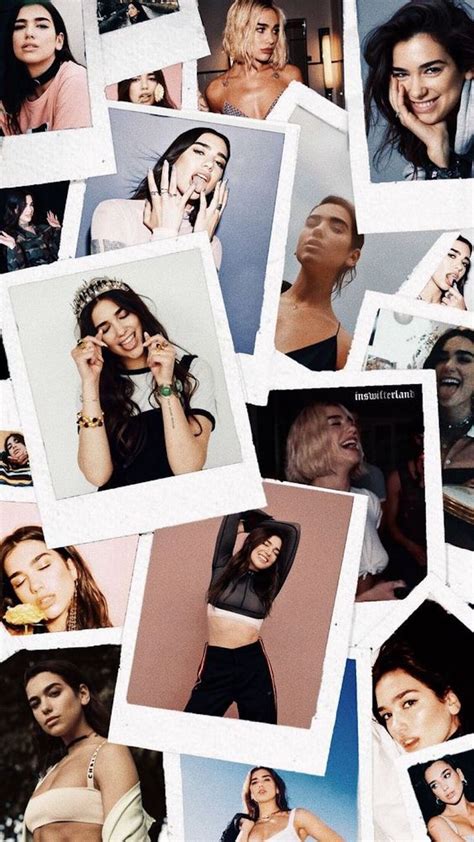 Dua Lipa Polaroids Collage Wallpaper Edit Dua Lipa Iphone Wallpaper