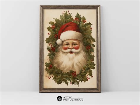 Vintage Santa Claus Wall Decor Santa Claus Wall Art Santa Claus