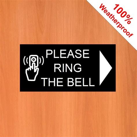 Please Ring The Bell Sticker Right Pointing Arrow Bell And Door Sign