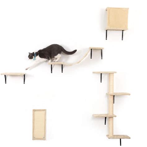 Coziwow 5 Pieces Wall Mounted Cat Tree Shelves Scratching Post