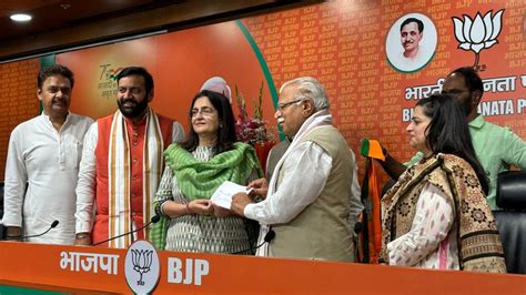 Former Haryana Congress Mla Kiran Chaudhary Daughter Shruti Join Bjp In Delhi