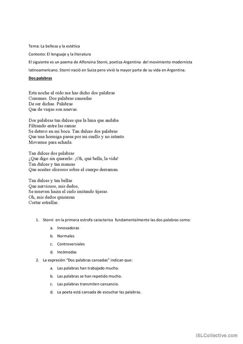 Dos Palabras Comprensi N De Lectur English Esl Worksheets Pdf Doc