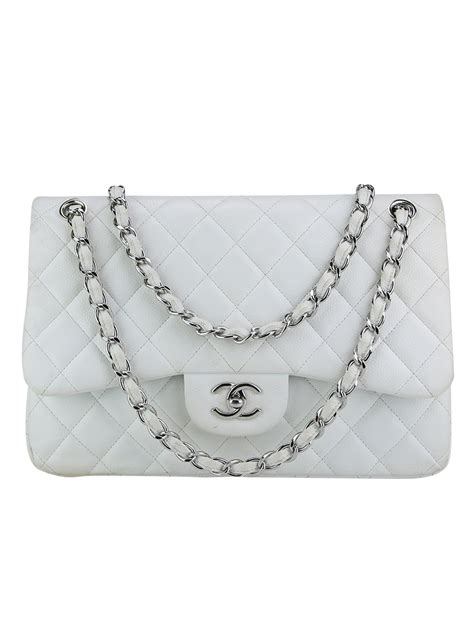 Bolsa Chanel Double Flap Branca Original Dhv Etiqueta Nica