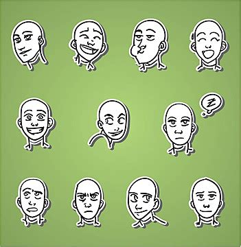 Worried Face Vector, Sticker Clipart Cartoon Face Of A Man With Surprised Face, Sticker, Clipart ...