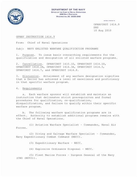 Naval Letter Format Template Samples Letter Template