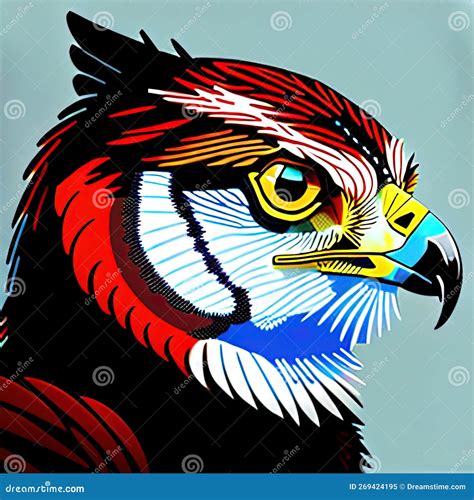 Red Shouldered Hawk Flying Animal Animation Sequence Cartoon Vector