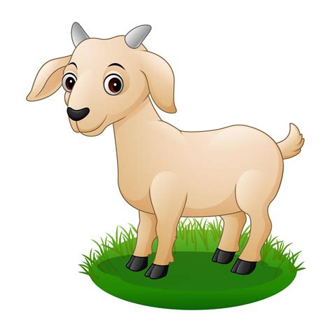 Cartoon Goat Stading On Grass Vector Art At Vecteezy