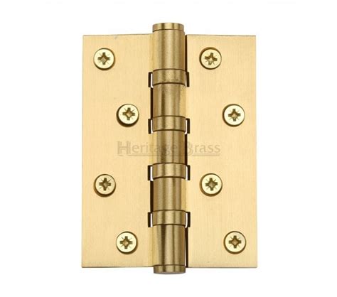 Heritage Brass Heavy Duty Thrust Bearing Butt Hinges 101x76mm Satin Brass Pair