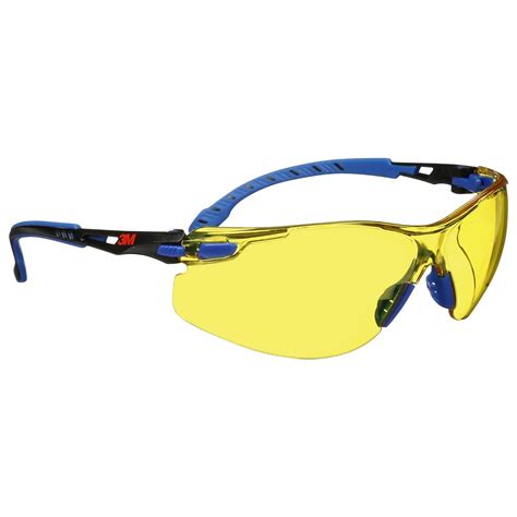 3m Safety Glasses Solus 1000 Series Ansi Z87 Scotchgard Anti Fog Amber Lens Blue Black