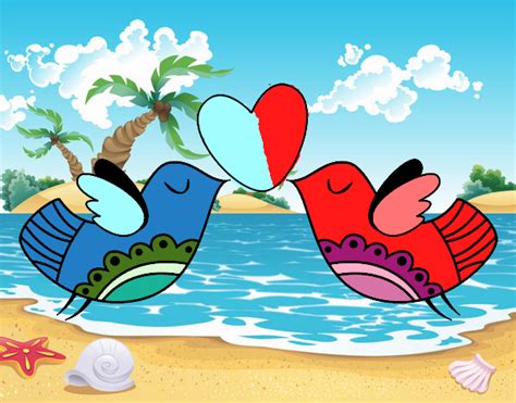Dibujo De Pájaros Con Corazón Pintado Por En El Día 04 03