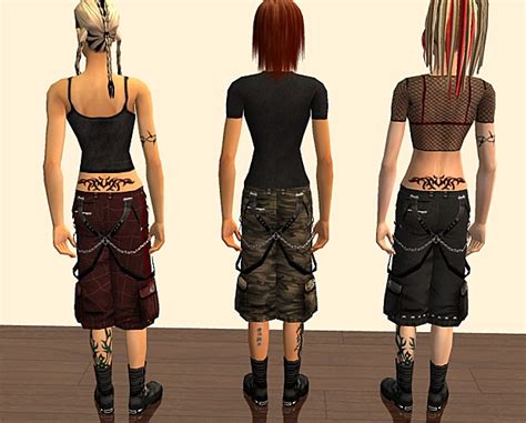 Mod The Sims Uni Punk Shorts For Teen Girls And Adult And Ya Women