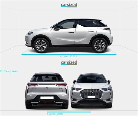 DS 3 Crossback 2018-2022 Dimensions Side View