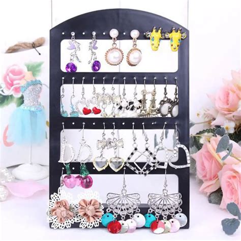 Aliexpress Buy 48 Holes Jewelry Organizer Stand Black Plastic