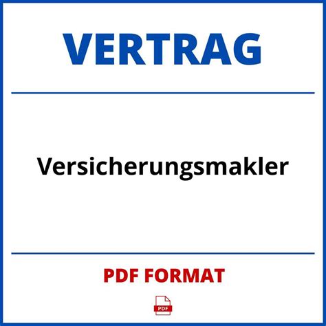 Versicherungsmakler Vertrag Pdf