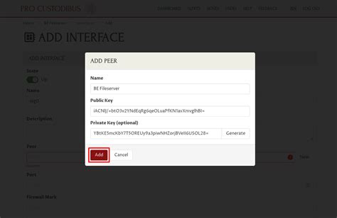 Add A Wireguard Peer With The Pro Custodibus Gui Pro Custodibus